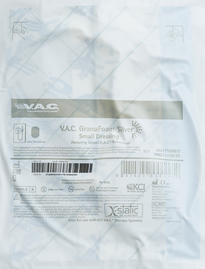 VAC Dressing Kit Silver GranuFoam Small Sensatrac